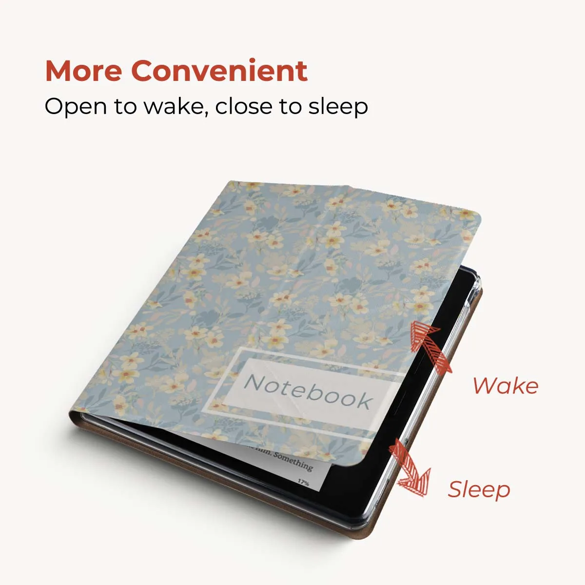 Twosheep Magnetic Detachable Case with Auto Sleep/Wake - Small Fresh Floral Design, 7 Inch