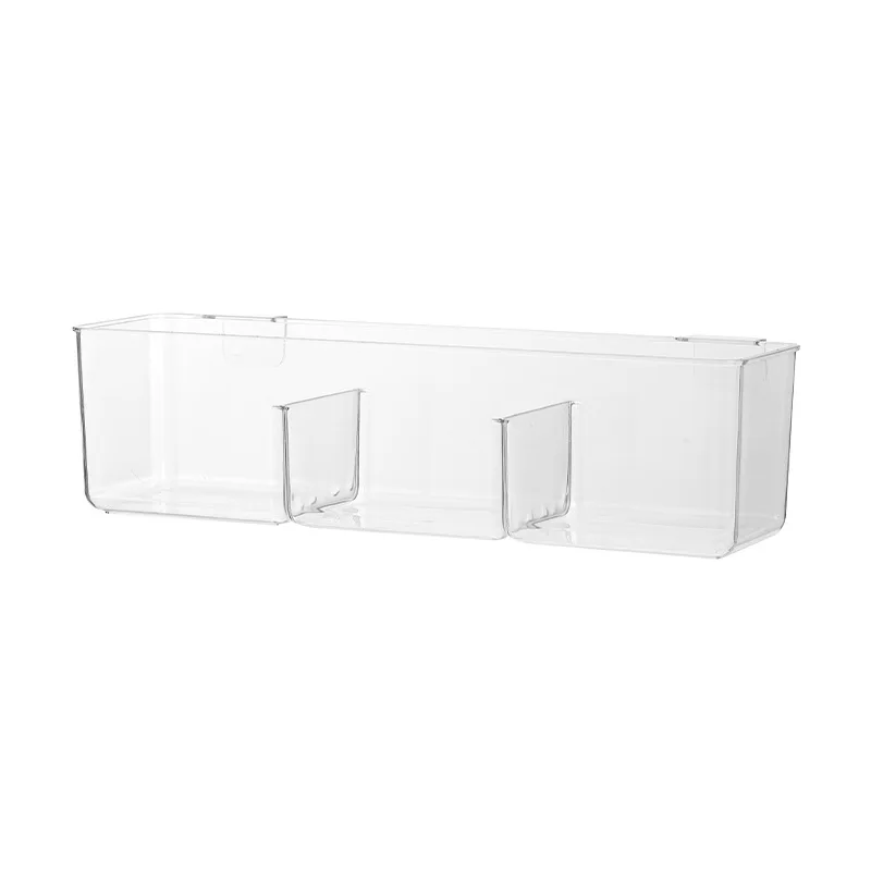 

Transparent Storage Box Cabinet Built-in Hanger Condiments Grocery Condiment Pot Storage Shelf Kitchen Sundries Rack