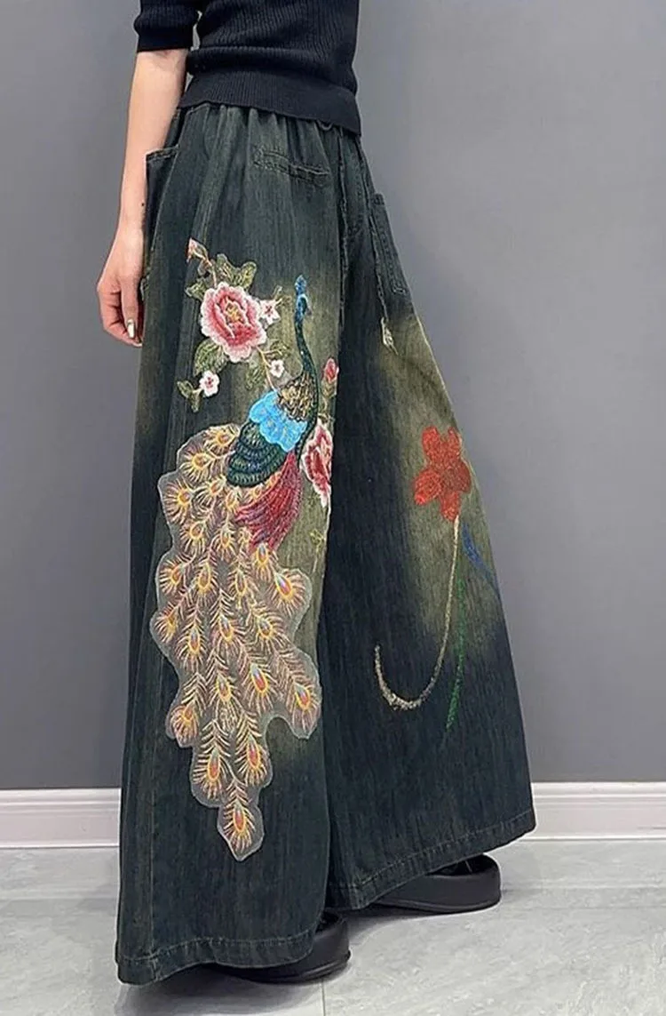 Spodnie Damskie Haftowane –  Uniwersalny Styl Boho