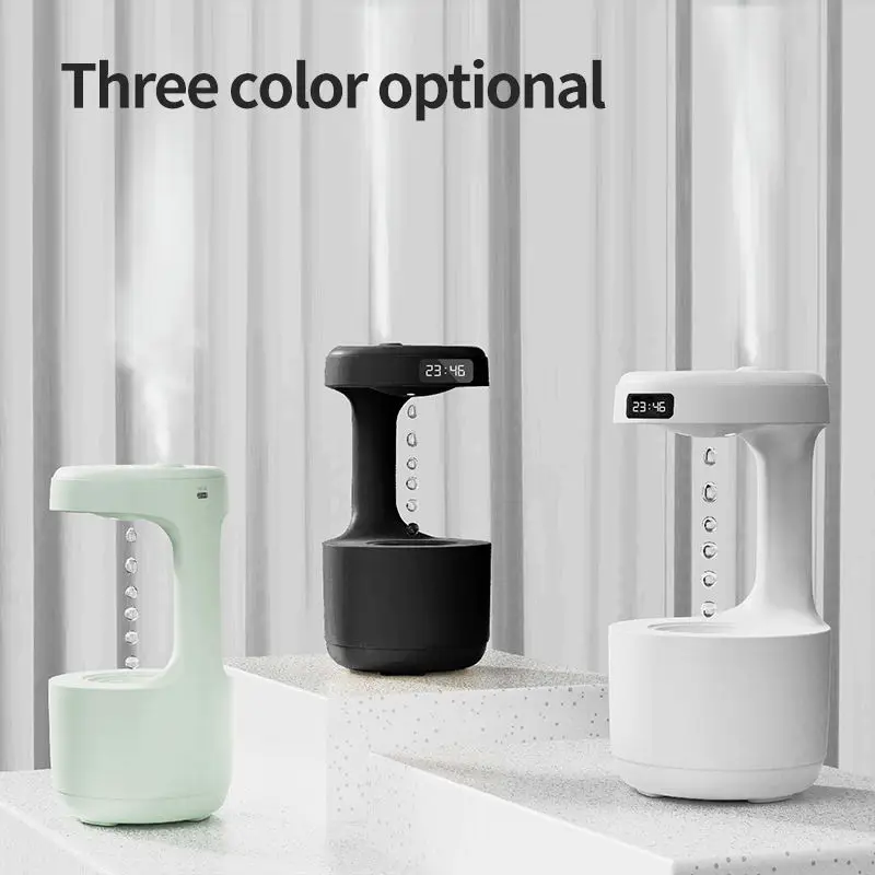 Aromatherapy Essential Oil Diffuser Car Fountain Freshener Night Micro Purifier Water Drip Rain Anti Gravity Humidifier