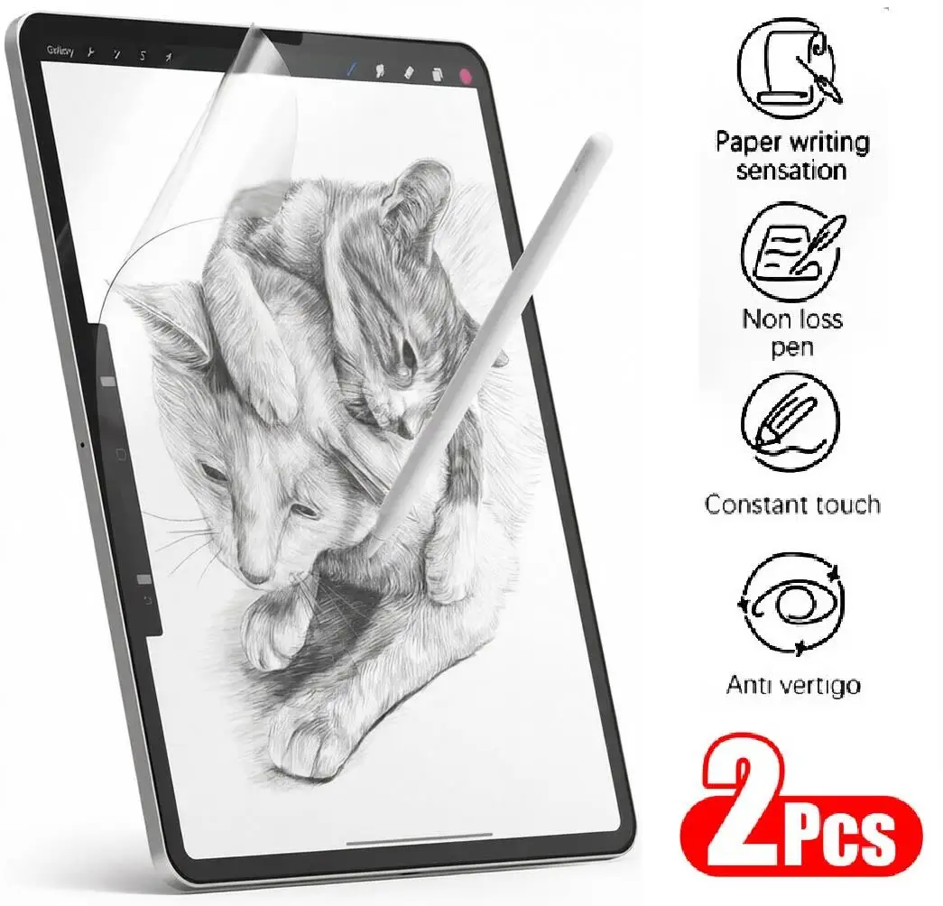 Protector de pantalla suave similar al papel para Samsung Galaxy tab A11 A9 A8 A7 A9 A11 Plus A7 Lite HD, película transparente, 2 uds.