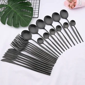 Matte Black Cutlery Set 1