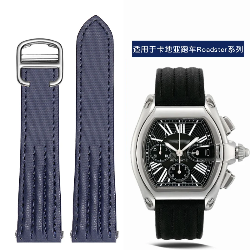 カルティエ純正ベルトRoadster20mm BlackCanvas Strap Replacement Strap For Cartier Roadster | DAYDAYWATCHBAN