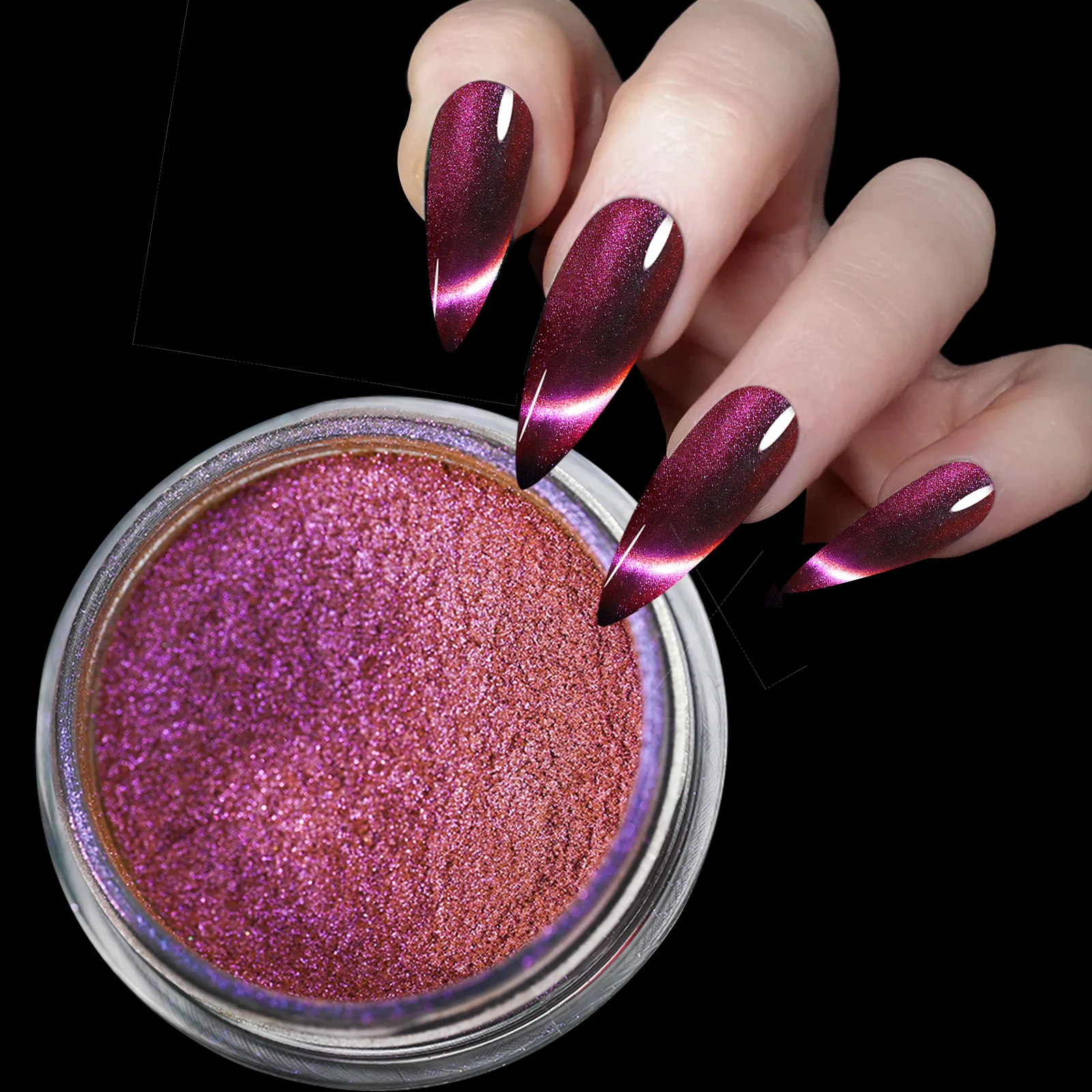 Nail Powder Gel Nail Polish Nail Glitter Nail Pigment Nail Decoration Nail Decorations 9D HD Cat Magnet Nail Powder Shinning Chameleon Effect Glitter Chrome Pigment Dust UV Gel Polish Nail Art Glitters Cats Eyes