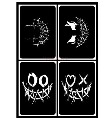Spray Tattoo Template 12 Constellation Hollow out Pattern Joker Smiling Face Dark Flower Arm