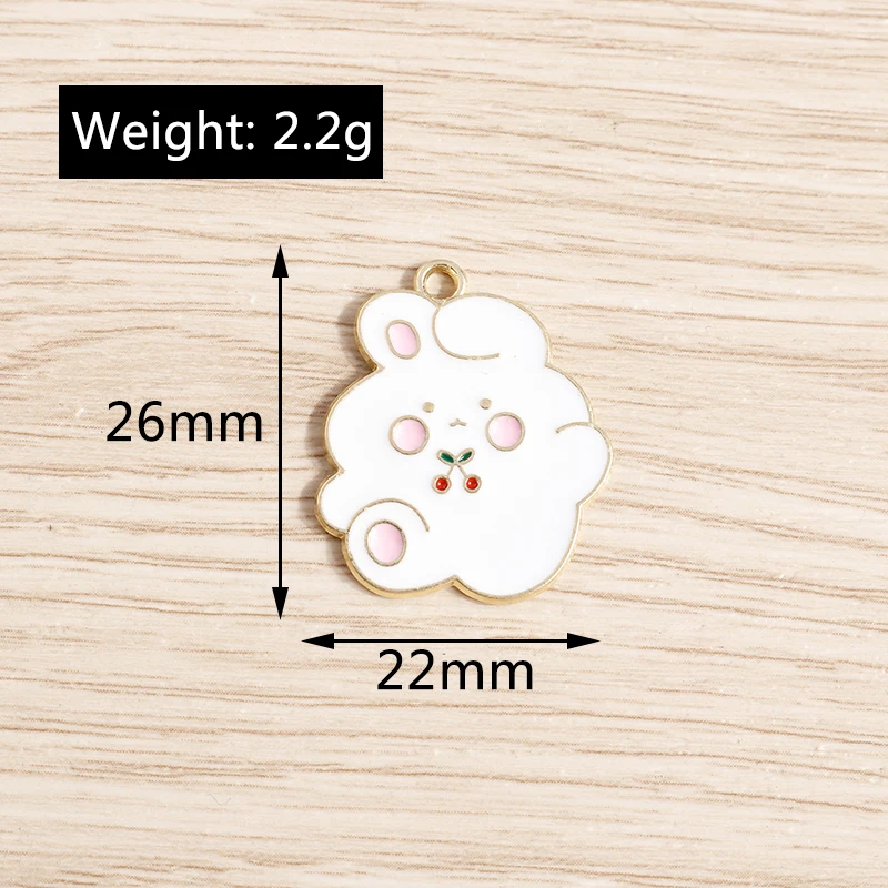 Tusember 10 Teile/los Emaille Nette Rosa Blume Kaninchen Charms DIY Schmuck Machen Tropfen Ohrring Armband Handgemachte Handwerk – Detail 18