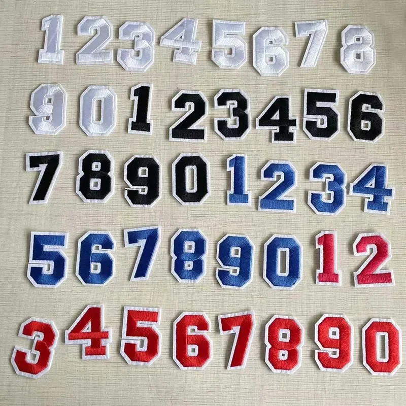 Multicolor Number Patch Set - Embroidered Iron-On Fabric Decals