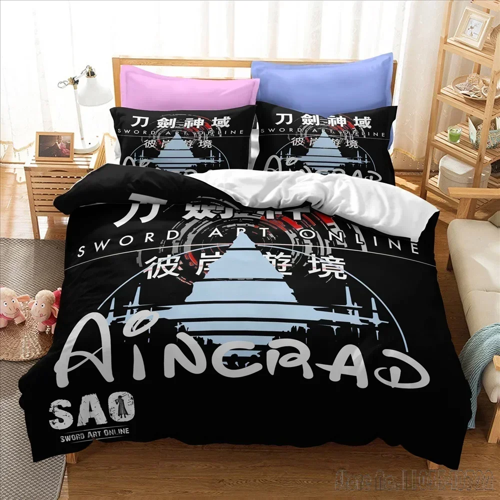Sword Art Online Cartoon Duvet Cover Set HD Comforter Cover for Kids Bedding Sets Bedclothes Bedroom Decor