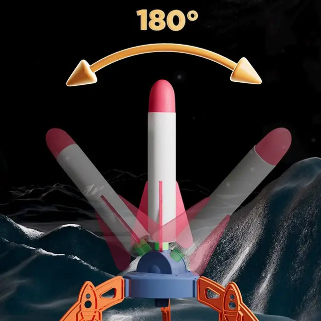 Children Air Stomp Rocket Launcher Toy Flying Foam Rockets Foot Pump Jump Pressed Outdoor Interactive Game for Kids Boys 3