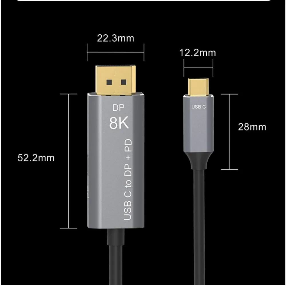 PD 100W Ʈ ִ 8K USB  C-DisplayPort 1.4 ̺ 8K@60Hz 4K@144Hz USB C Thunderbolt 3-MacBook Pro ÷ Ʈ