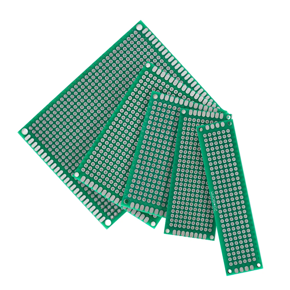 4-40pcs PCB Boards Prototype Set 2x8/3x7/4x6/5x7/7x9cm Double Sided Circuit For DIY Soldering Project