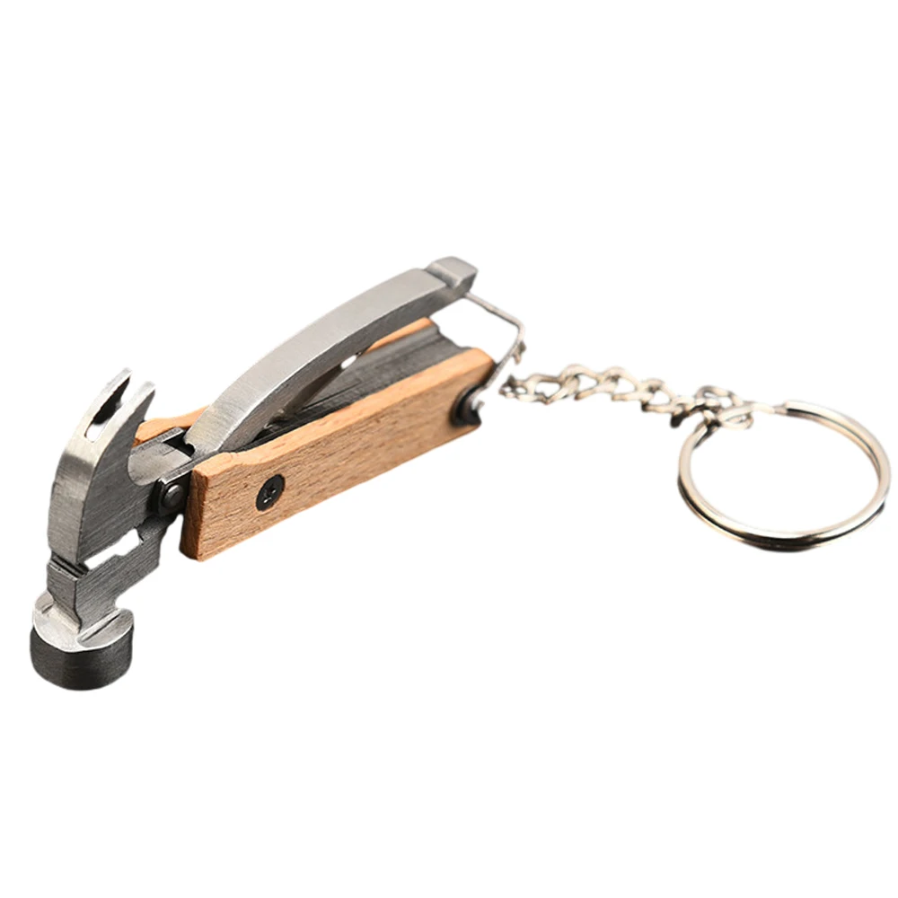 Description Picture 6 of item10 in 1 Ax Hammer Multi Tool Mini Multipurpose Stainless Steel Tool with Beechwood Handle Multi-Function Household Emergency