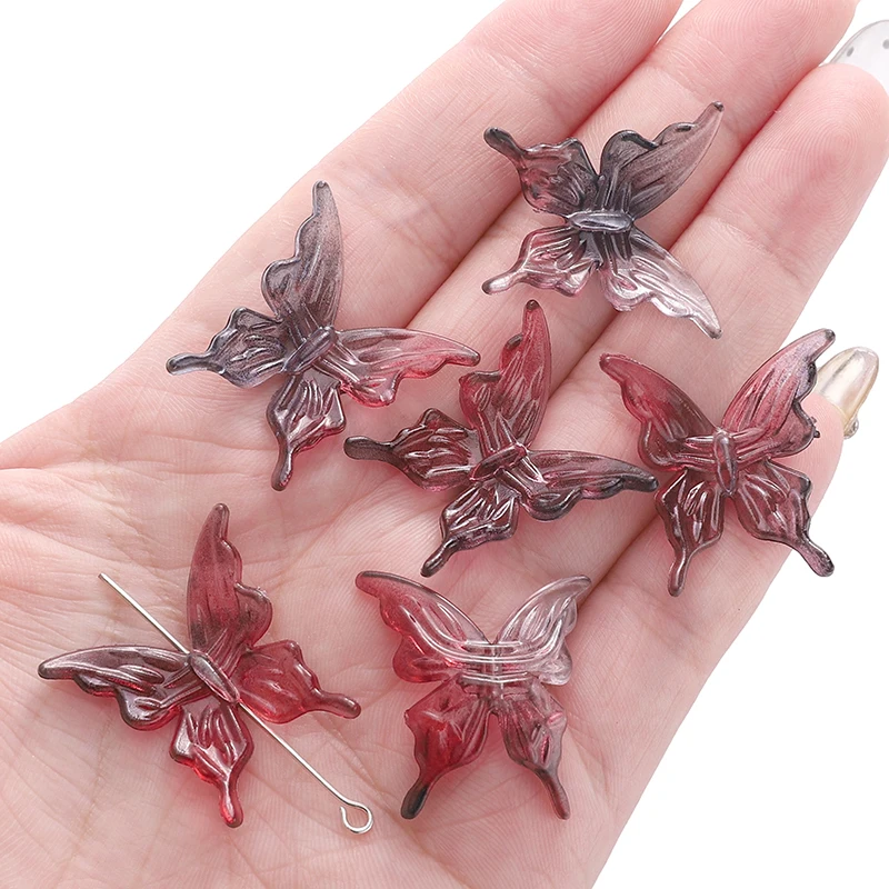 20Pcs Iridescent Butterfly Beads for Jewelry Making and Crafts