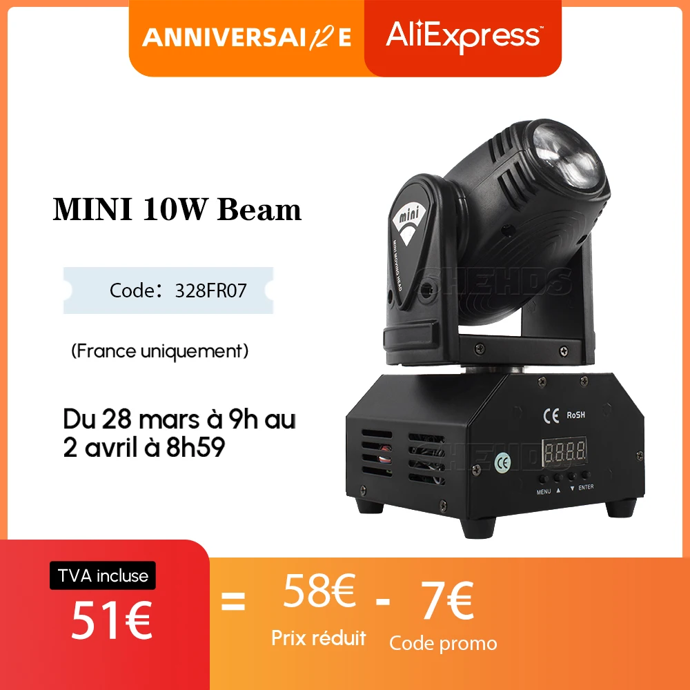 SUC-Mini projecteur de moto Mini Spot LED Stroboscopique Moto Faisceau Haut  Bas 10‑60V 20W IP65 Étanche Universel - Cdiscount Maison