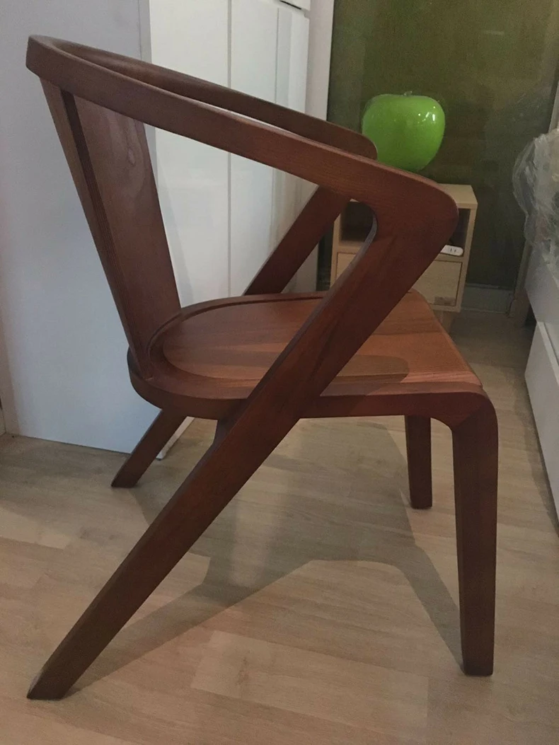 Description Picture 3 of itemModern Fashion Designer Dining Chairs Minimalist Solid Wood Dining Chair Living Room Furniture Hotel Luxury Leisure sofa Chair