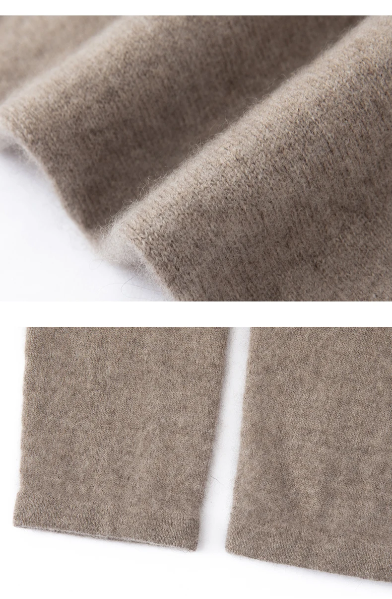 Herbst Winter 100% Kaschmir Knie Pads Socken Einfache Vielseitige Warme Beinlinge Zubehör Einfarbig Gestrickte Knie Schutz – Detail 11