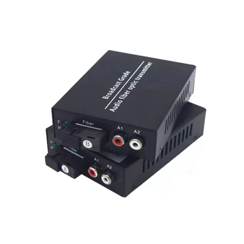 Audio Over Fiber Optic Media Converters 2 Channels Single mode Fiber Up 20Km Audio Optic Transceiver Converter