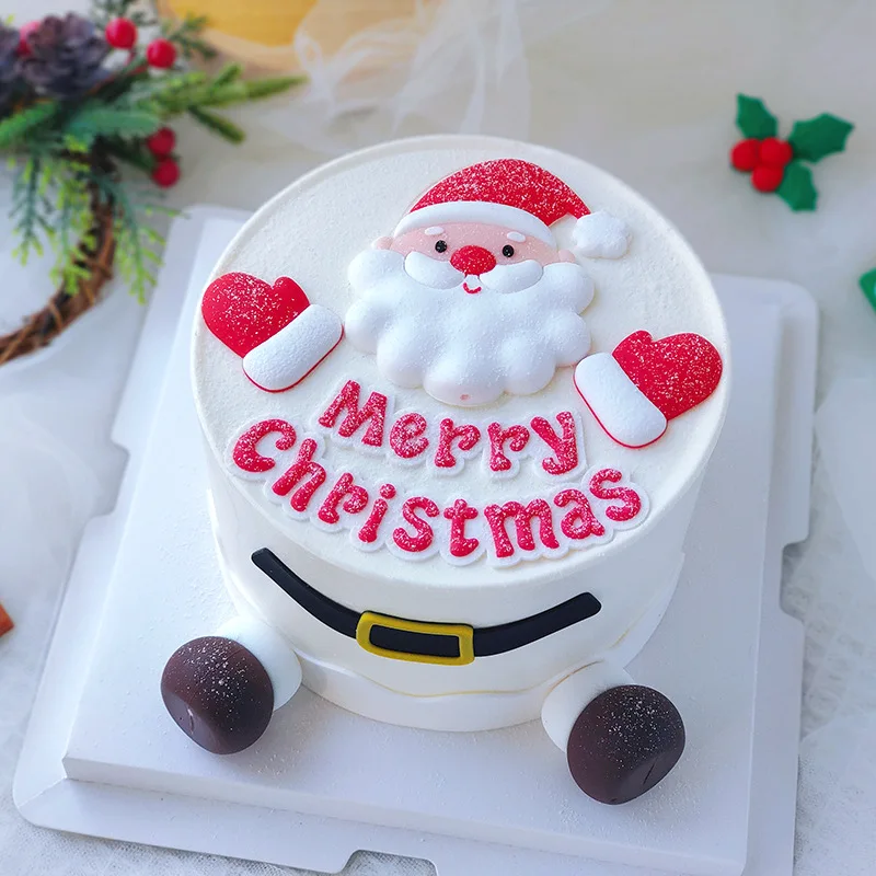 2026 neue Frohe Weihnachten Kuchen Topper Dekoration Cartoon Santa Claus Kinder Weihnachten Party Kuchen Topper Geschenk Neue Jahr Backen Liefert – Detail 14