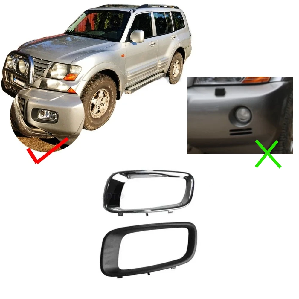 2 Pcs Black or Chrome Front Light Cover for Pajero V73 2001-2003 MR388019 Fog Lamp Cover for Montero Fog Lamp V75 V77 for Shogun