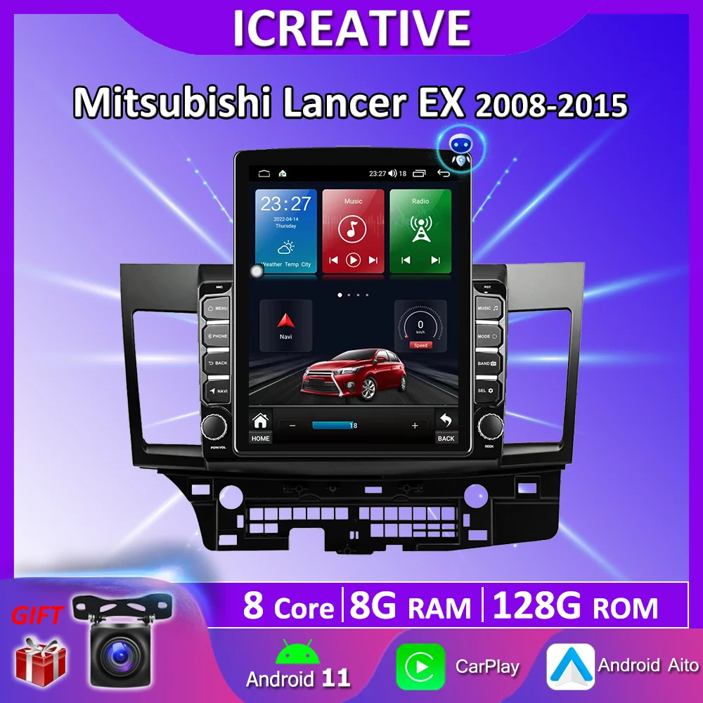 

4G LTE Android 10 Carplay For Mitsubishi Lancer EX 2008-2015 LHD RHD 9.7" Tesla Screen Vertical Style Car Radio GPS Multimedia