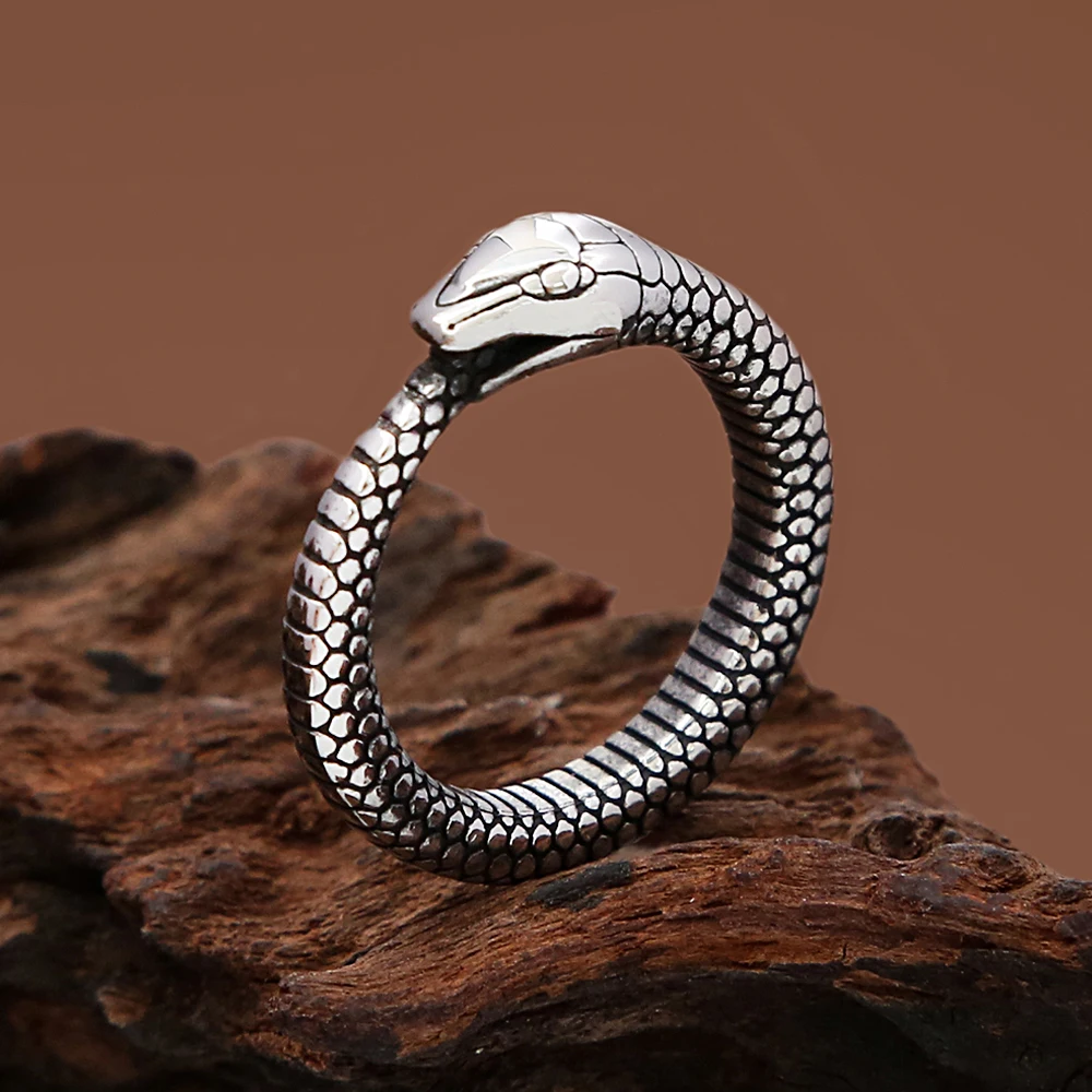 Bagues Viking Ouroboros simples, Hip Hop, tendance, en acier