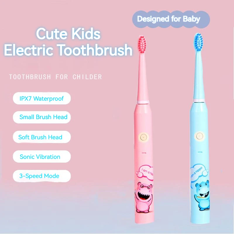 

Child Electric Toothbrush Sonic Rechargeable I7 Waterproof Toothbrush Children's Soft Bristles Toothbrush for Smart Home
