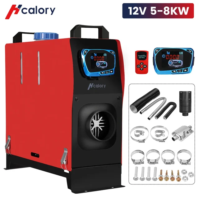 Hcalory-calefacción estacionaria ajustable para vehículos diésel, calentador  de aire todo en uno de 12V 5-8KW, para autocaravanas, camiones, barcos,  autobuses y coches - AliExpress