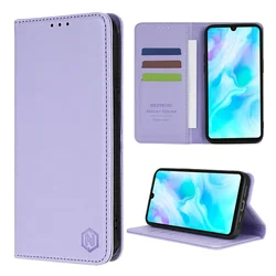 Premium Magnetic Flip Leather Wallet Case with Card Slot - Skin Friendly and Durable for Huawei Nova 6 SE (Lavender)
