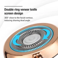 Mini Washable Electric Razor Travel Razor Type-c Charging Capsule Shaver Nose Hair Trimming Double Ring Knife Net 3