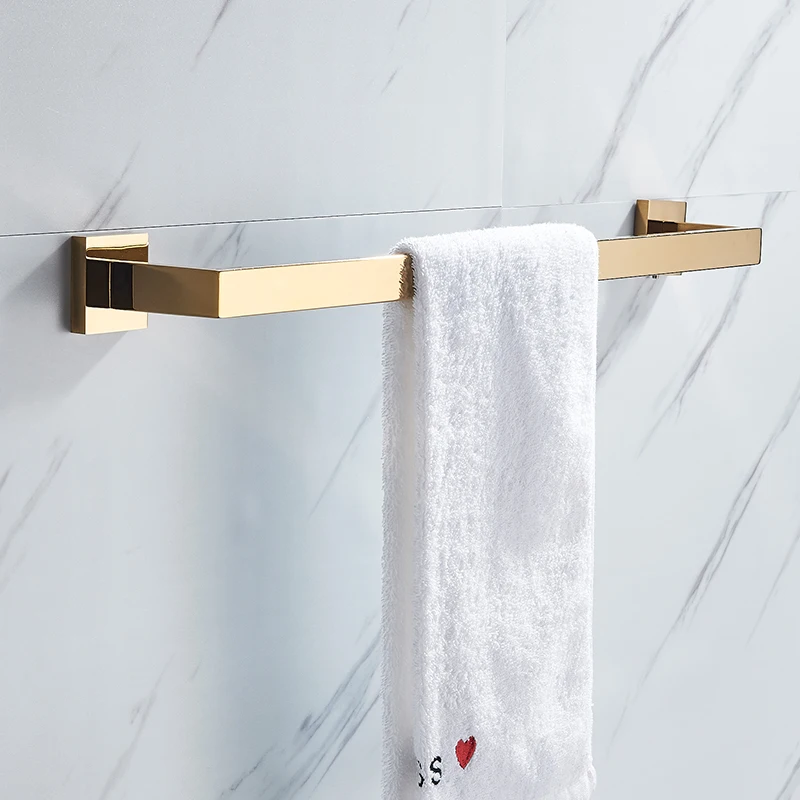 Golden Bathroom Towel Rack Towl Bar/ Towl rail/ Paper Holder/ Robe Hook Wall-mounted Stainless Steel Bathroom Accessories