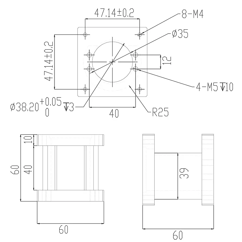 NEMA 23 Stepper Motor Accessories Mounts Bracket Support Shelf nema23 for 57mm image 2
