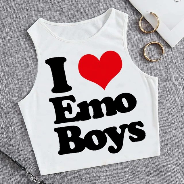 i love emo boys fairycore korean fashion 2000s crop top girl yk2