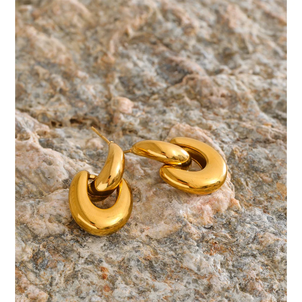 Yhpup Stainless Steel U-Shape Earrings
