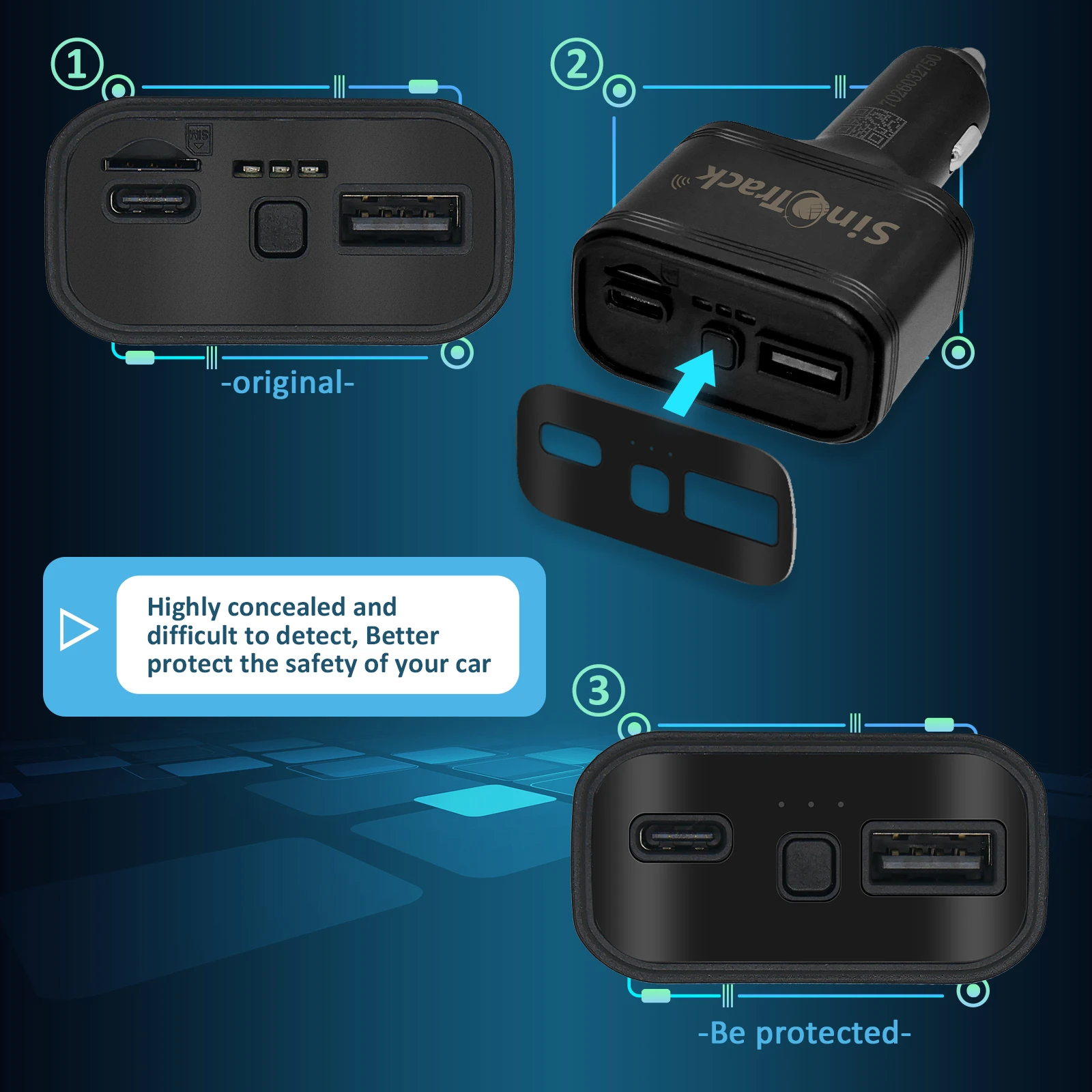SinoTrack GPS Tracker Car Cigarette Lighter GPS Tracker ST-909 Car Phone Charger with Free Online Tracking APP
