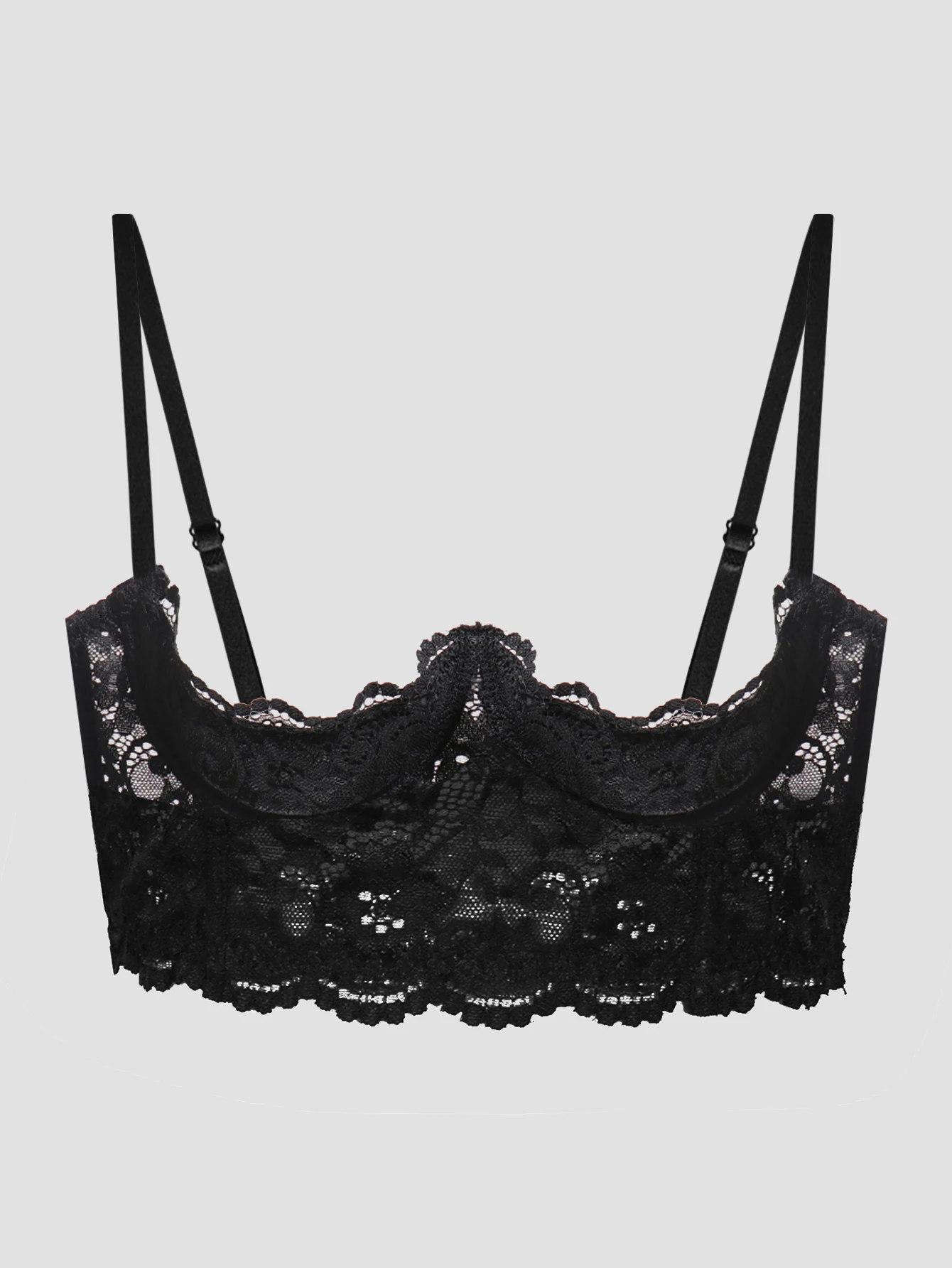 Women No Padding Unlined Hollow Underwire Bra Sexy Lace Comfortable Underwear