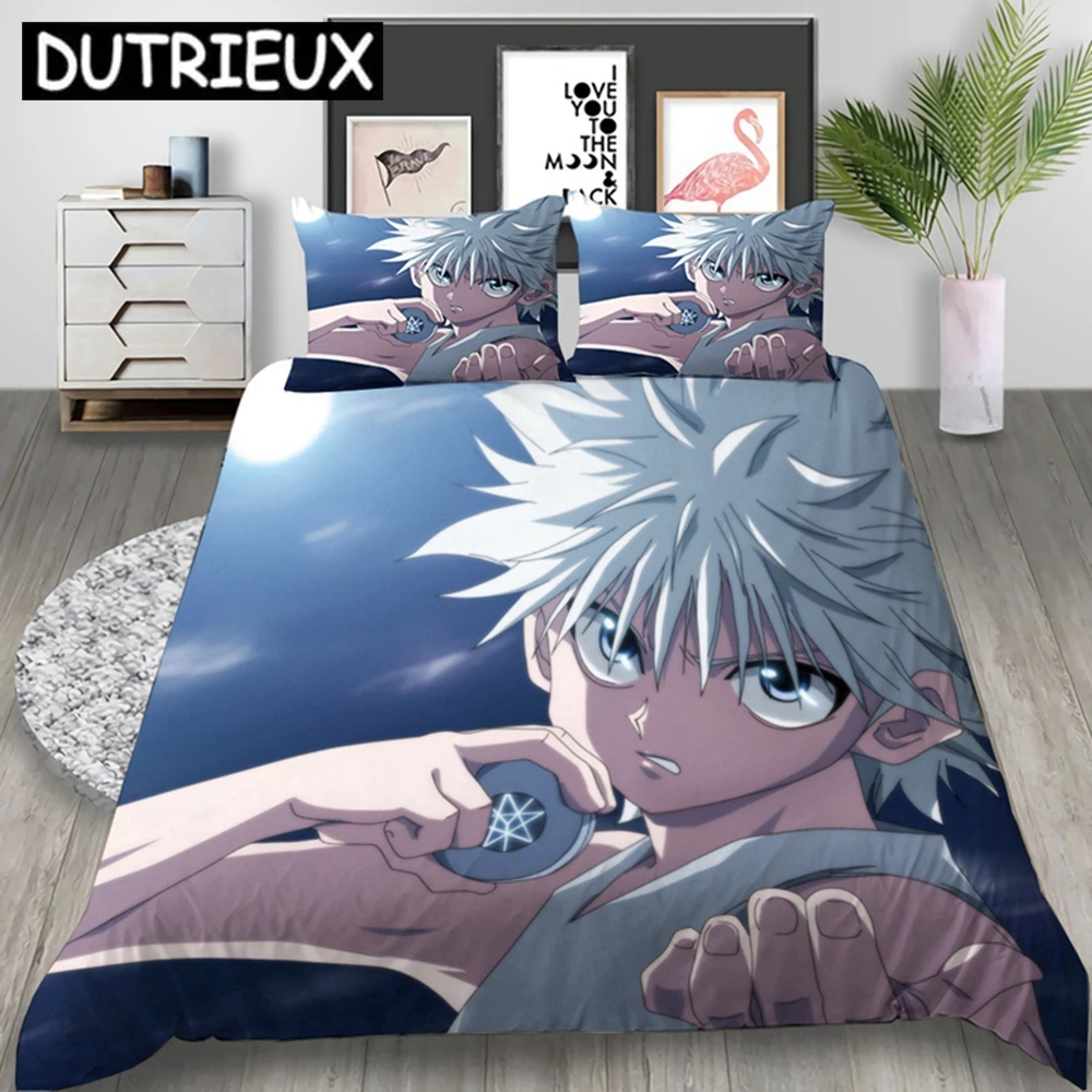 

Anime Hunter Hunter 3D Printed Bedding Set Duvet Covers Pillowcases Comforter Bedding Set Bedclothes Bed Linen(NO sheet) 04