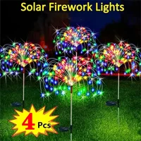 1/2/4Pcs Solar LED Firework Fairy Light Outdoor Garden Decoration Lawn Pathway Light For Patio Yard Party Christmas Wedding 1