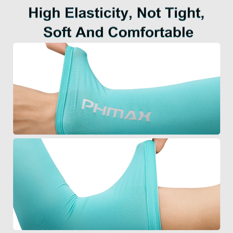 PHMAX Cycling Sleeves UV Protection Arm Sleeves Running Outdoor Sports Sunscreen Arm Covers Ice Silk Fitness Cycling Arm Warmers 2