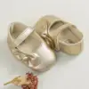 Meckior Exquisite Baby Girl Princess Shoes Gold Bow Newborn Durable Comfortable Outdoor Toddler Ballet Slippers Kids Girls Shoes 4