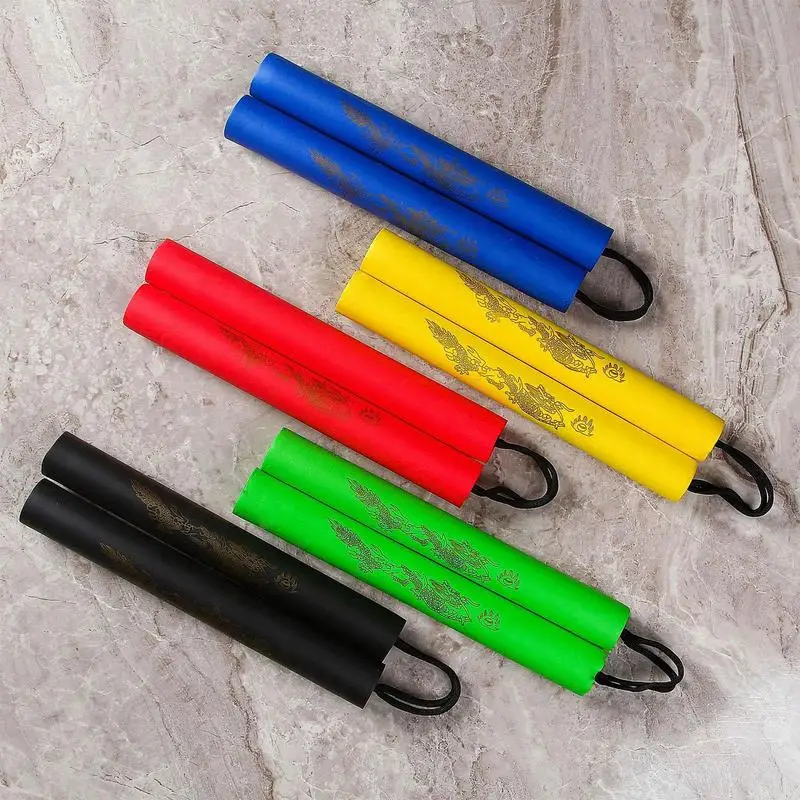 Vermelho/Azul/Preto/Verde/Amarelo Nunchakus Fitness Seguro Crianças KungFu Iniciantes Ferramenta de Treinamento Hot Arte Marcial Espuma Nunchakus