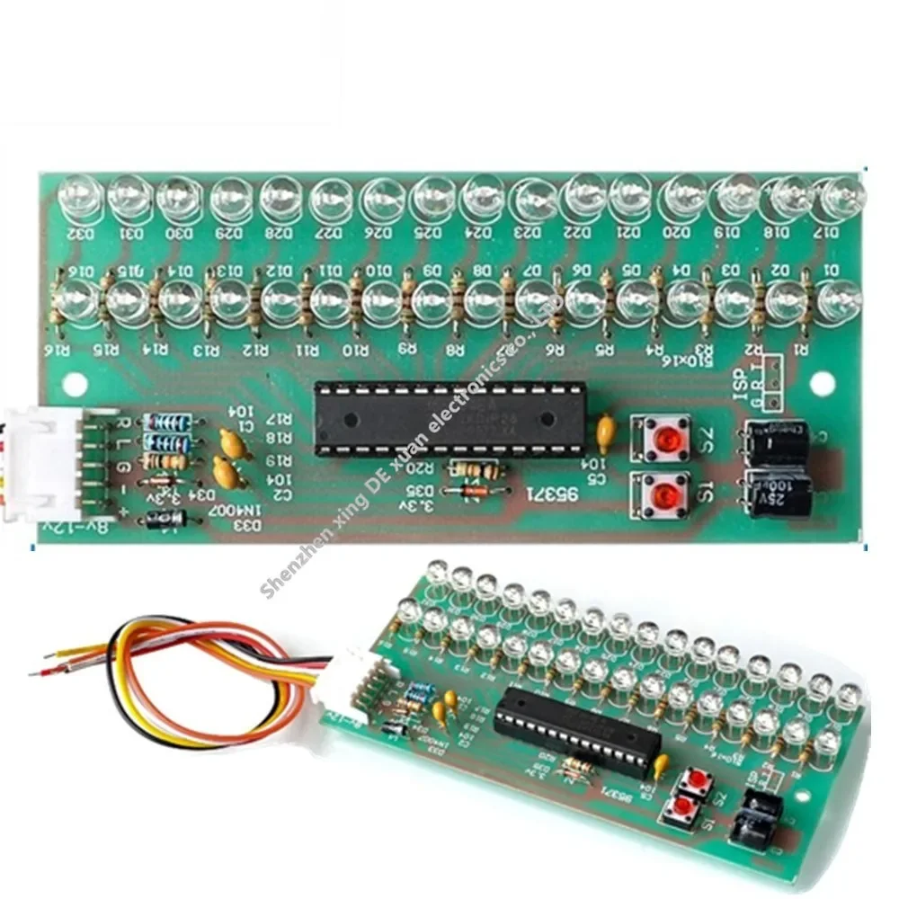 Mcu Display Regolabile Modello Led Vu Meter Indicatore Di Livello Amplificatore Audio 16 Led Dual Channel Green Lamp Light Dc 8V A 12V