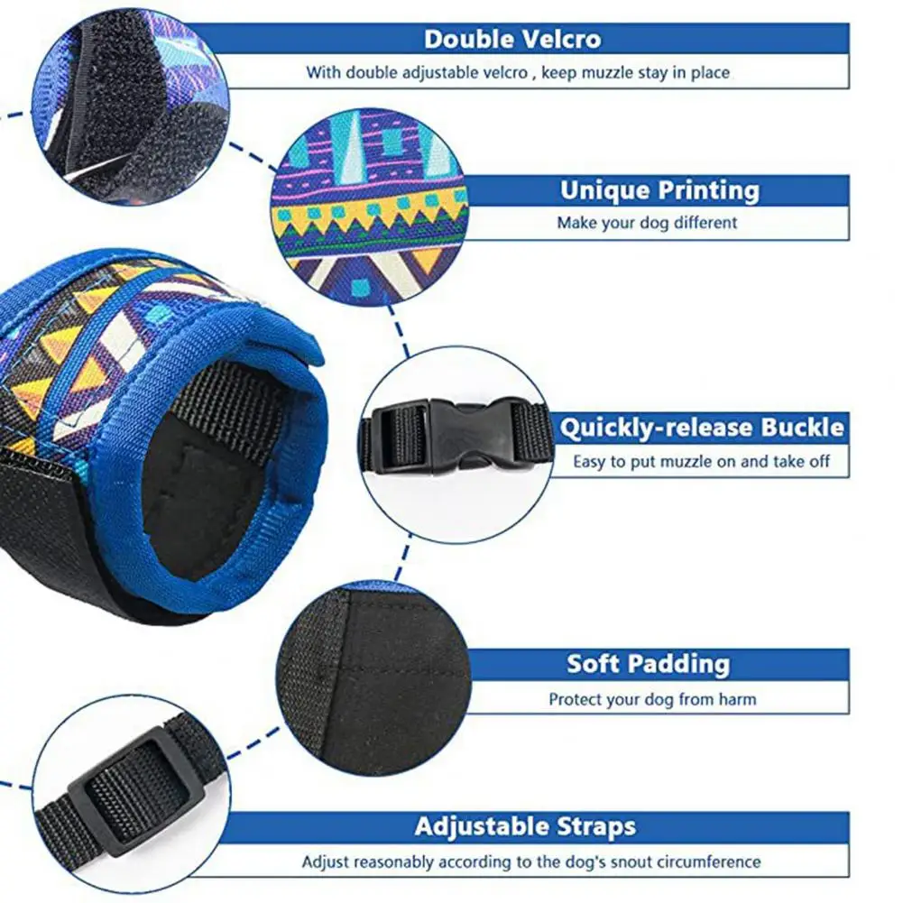 Adjustable Dog Muzzle Buckle Design Breathable High Elasticity Puppy Muzzle Pet Face Protector For Small Medium Large Dogs dog muzzle