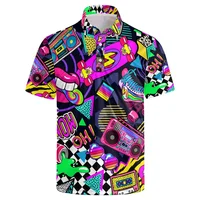 Offre spéciale impression 3d 80s 90s Polo de Golf été rétro chemise à revers rue ample à manches courtes hauts hommes bouton t-shirts 1
