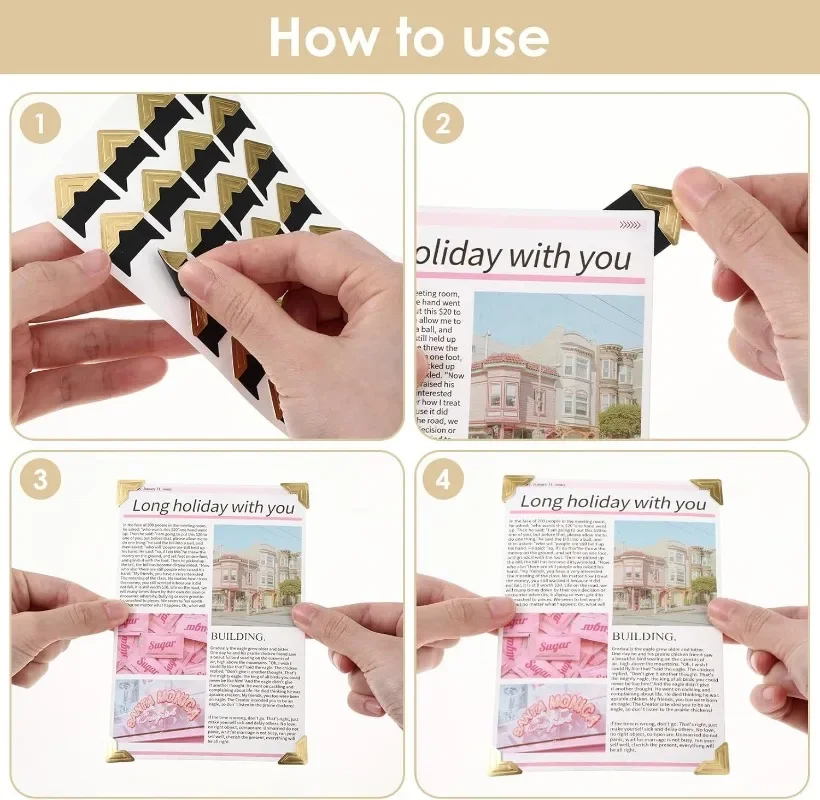 Photo Album Corner Stickers DIY Photo Album Scrapbook Corner Sticker Creative Corner Stickers Kraft Paper Stickers Scrapbooking Picture Protect Decor
