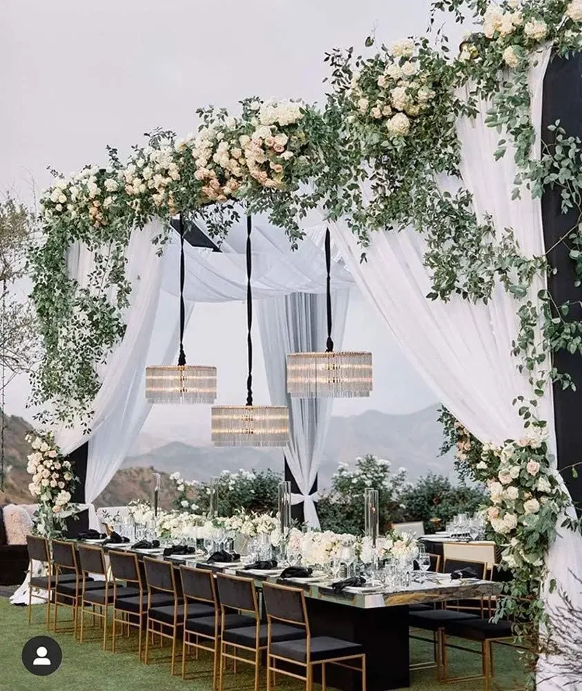 Sheer Curtain Wedding Arch Drapping Fabric Sheer Chiffon Backdrop Curtain Drapery Ceremony Reception Swag Hanging Decoration sheer curtains decor curtains