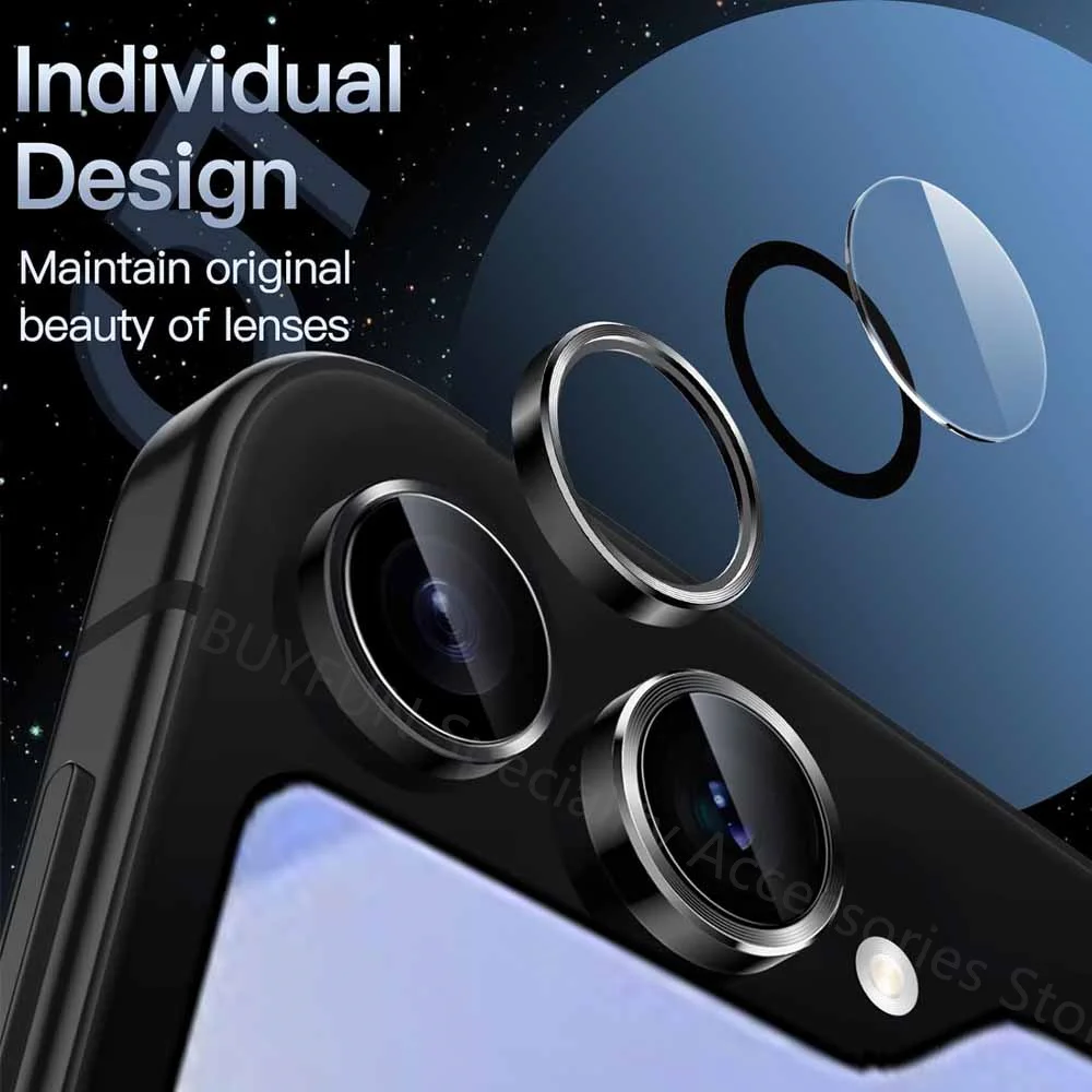 Samsung Galaxy Z Flip6 Metal Ring Camera Lens Protector Case For Z Flip ZFlip6 5G Lens Protective Glass Cap camera lens protector case camera protector case camera lens case