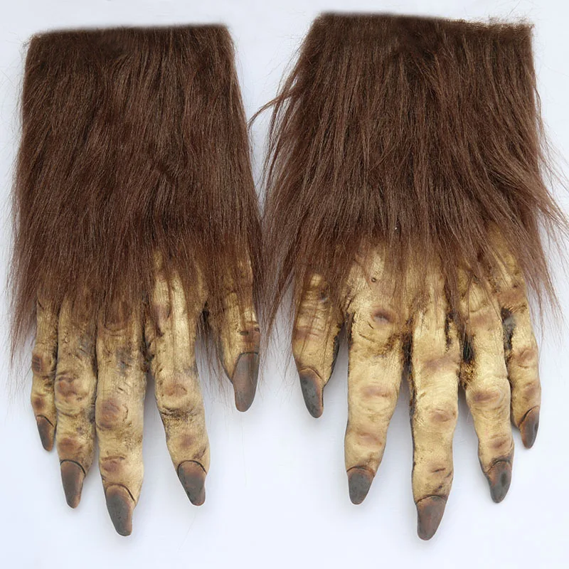 

Halloween Wolf Gloves Werewolf Costume Halloween Fingernails Adult Monster Hands Paws Claw for Props Cosplay Party Easter