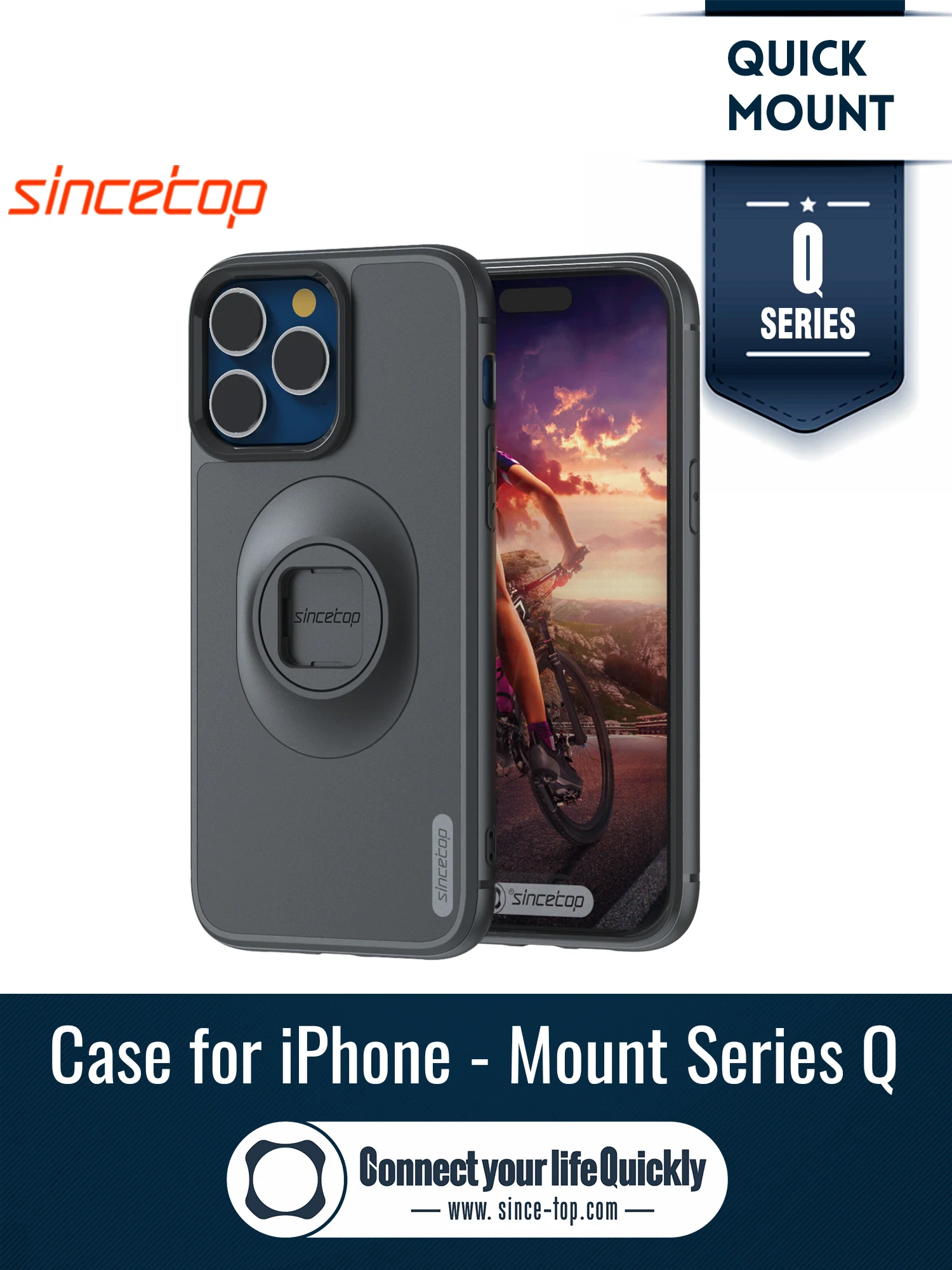 Shockproof PC TPU iPhone Case with Quick Mount