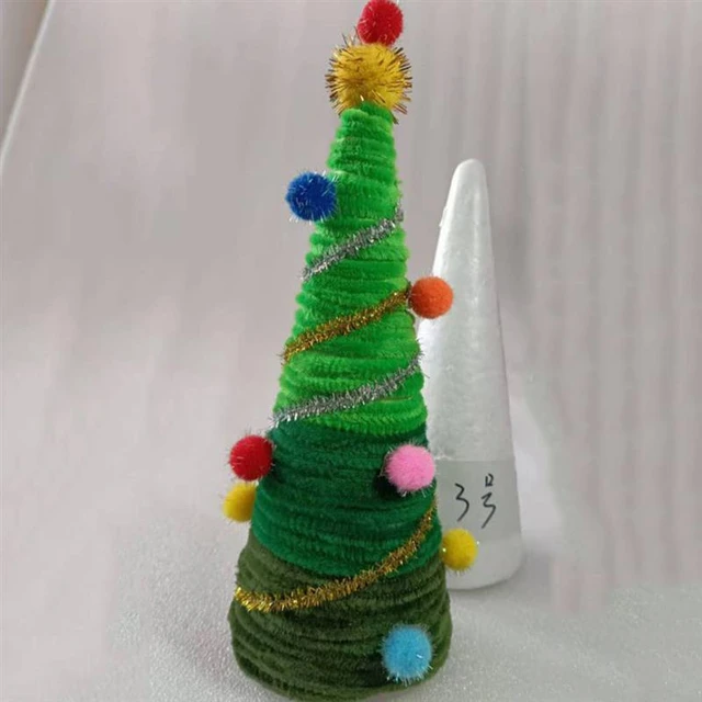 Christmas White Cone Tree, Foam Painting Materials