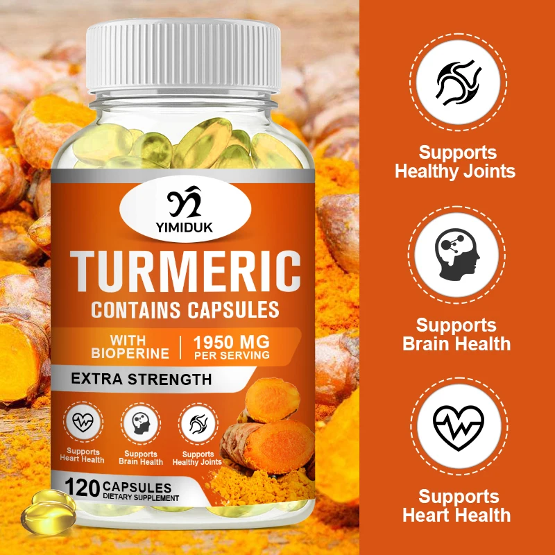 

Turmeric Curcumin Capsule Natural Joint Support Heart Health Powerful Antioxidant Skin Whitening Tumeric Supplement